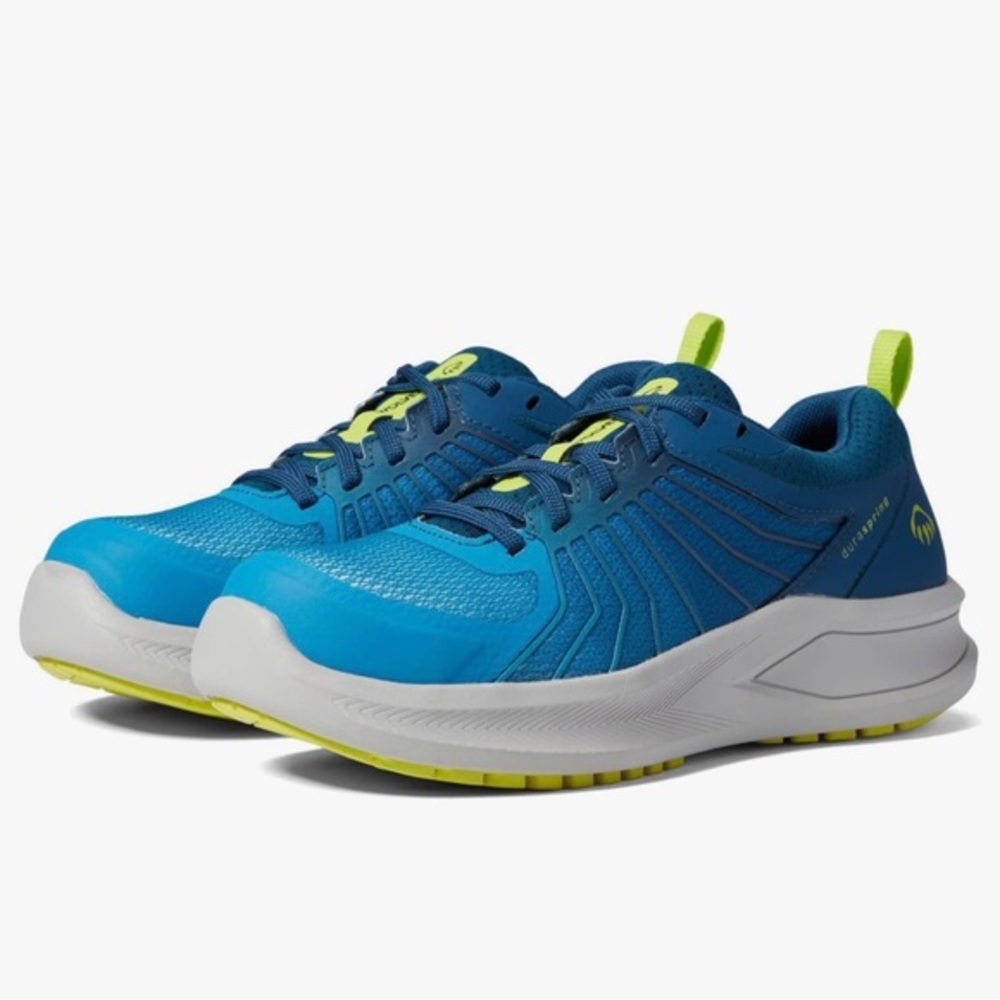 Wolverine Rev DuraSpring Blue Lime Green Mesh Athletic Work Shoes Womens
